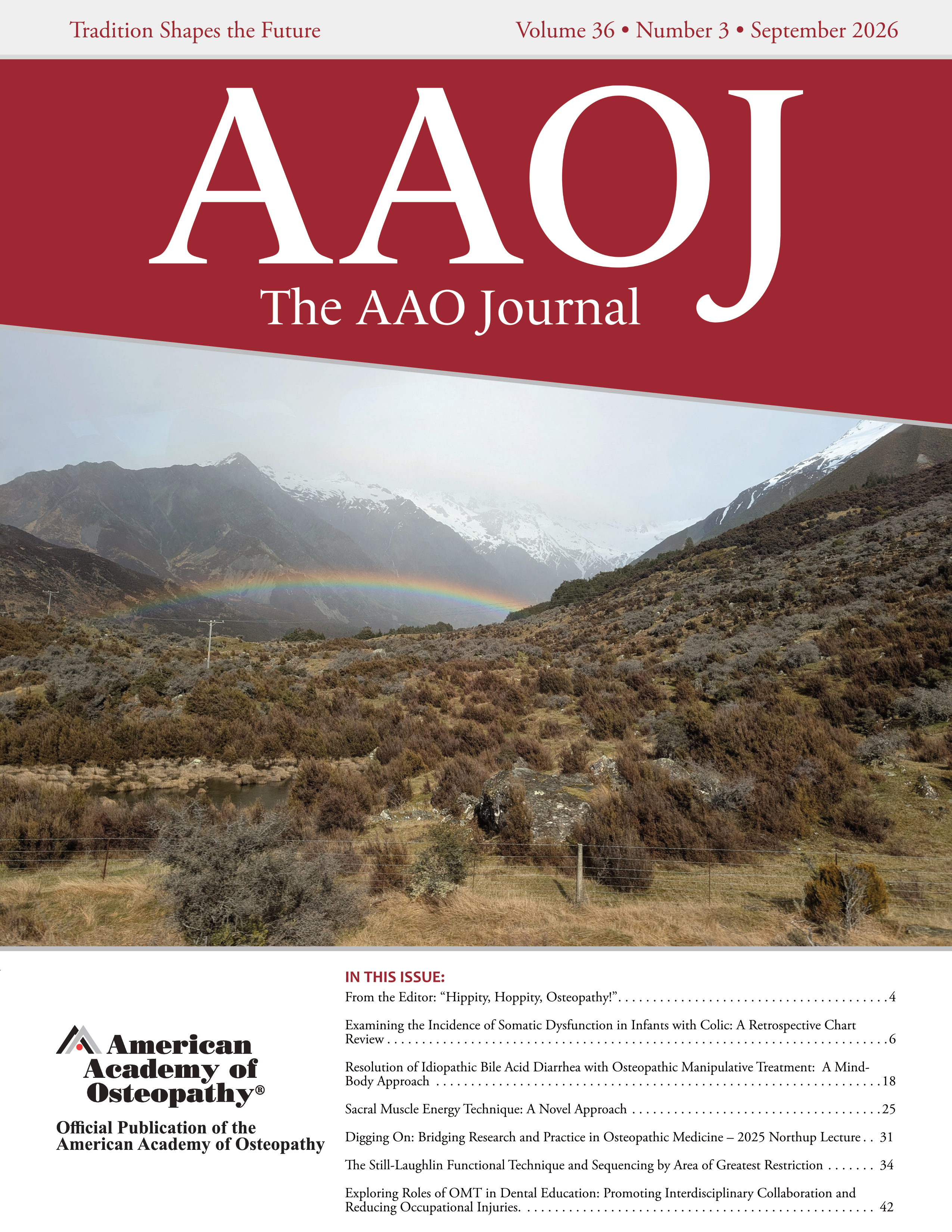 Cover of the current issue of The AAO Journal
